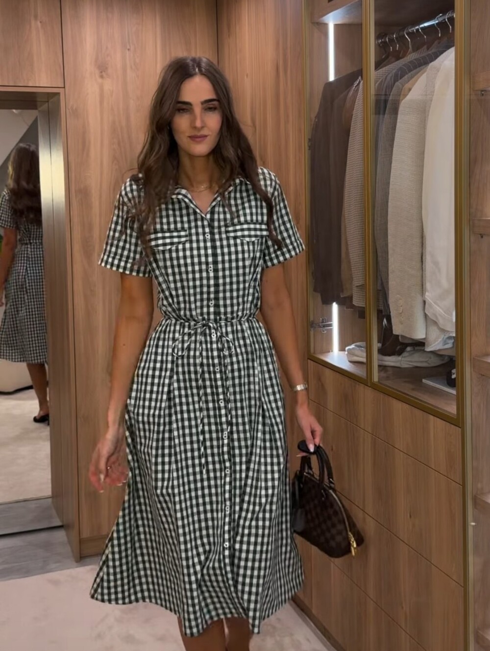 ZARA GINGHAM CHECK SHIRT DRESS ZW COLLECTION